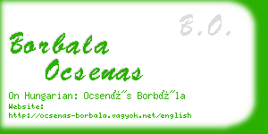 borbala ocsenas business card